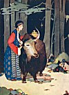 THE SEVEN SONS WHEN PLAYING IN THE FOREST FOUND A BEAUTIFUL GIRL, WHO WAS HERDING A YAK. <i>Story of the Two Devils</i>.