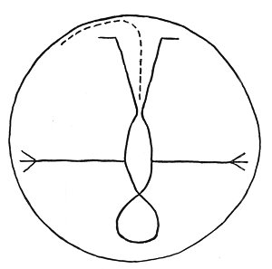 FIGURE REPRESENTING TAMAIAWOT, THE EARTH, THE MOTHER OF ALL.<BR>
Drawn by Pachito, Luise&ntilde;o of Pauma.
